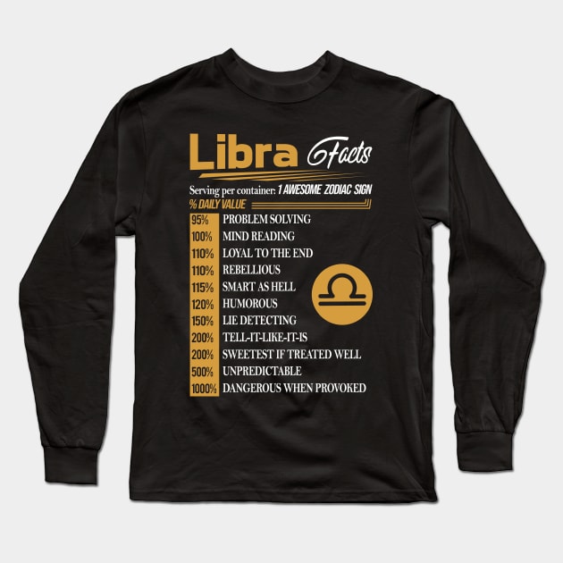 LIBRA FACTS Long Sleeve T-Shirt by BTTEES